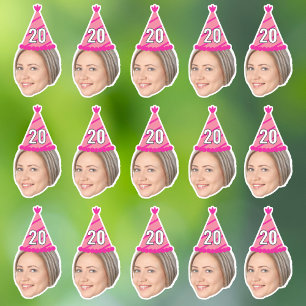 Sticker Face personnalisée 20e 30e 40e 50e 60e 70e anniver