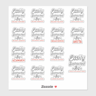 Sticker Facile à distraire par les chiens, Pack de