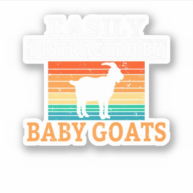 Sticker Facilement Distrait Par Baby Goats Lover. Parfait  (Devant)