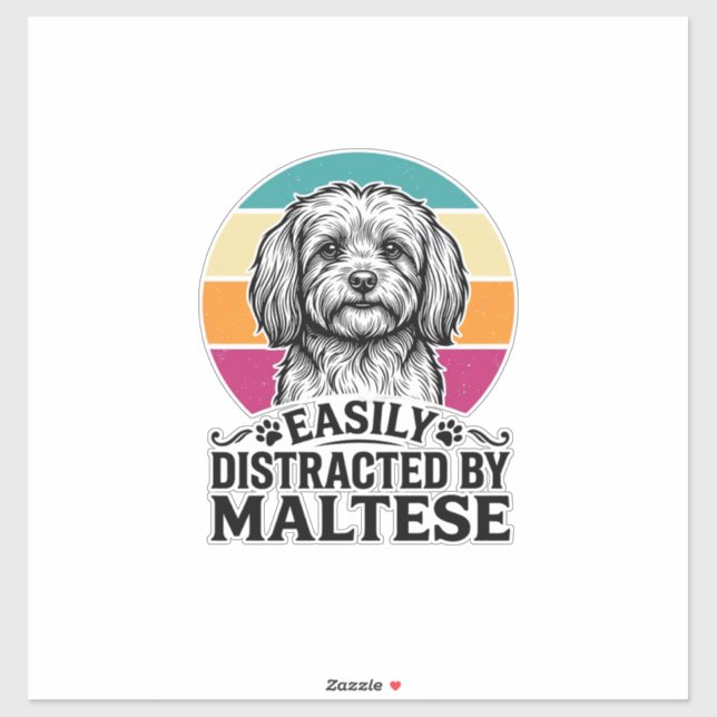 Sticker Facilement Distrait Par La Conception De Chien Vin (Feuille)