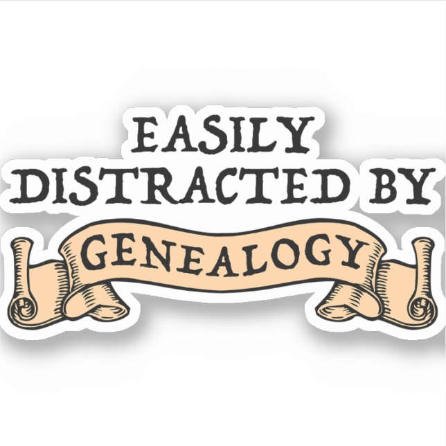 Sticker Facilement Distrait Par La Généalogie (Devant)