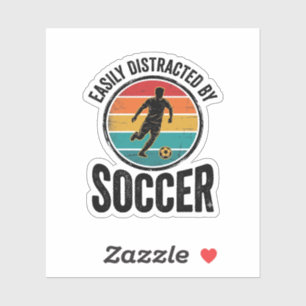 Sticker Facilement Distrait Par Le Football Design De T-Sh