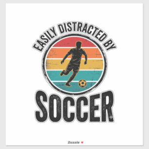 Sticker Facilement Distrait Par Le Football Design De T-Sh