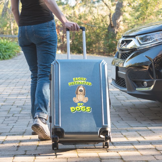 Sticker Facilement Distrait Par Les Chiens (Valise Insitu)