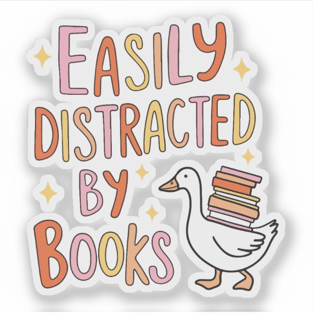 Sticker Facilement distrait par les livres  (Devant)