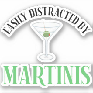 Sticker Facilement Distrait Par Les Martinis