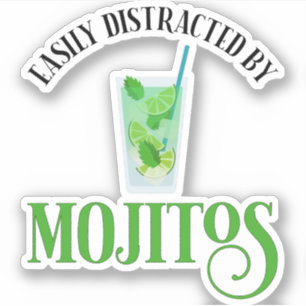 Sticker Facilement Distrait Par Les Mojitos