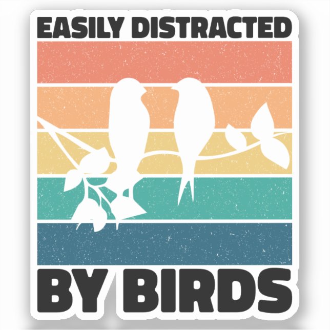 Sticker Facilement Distrait Par Les Oiseaux Ornithologue A (Recto)
