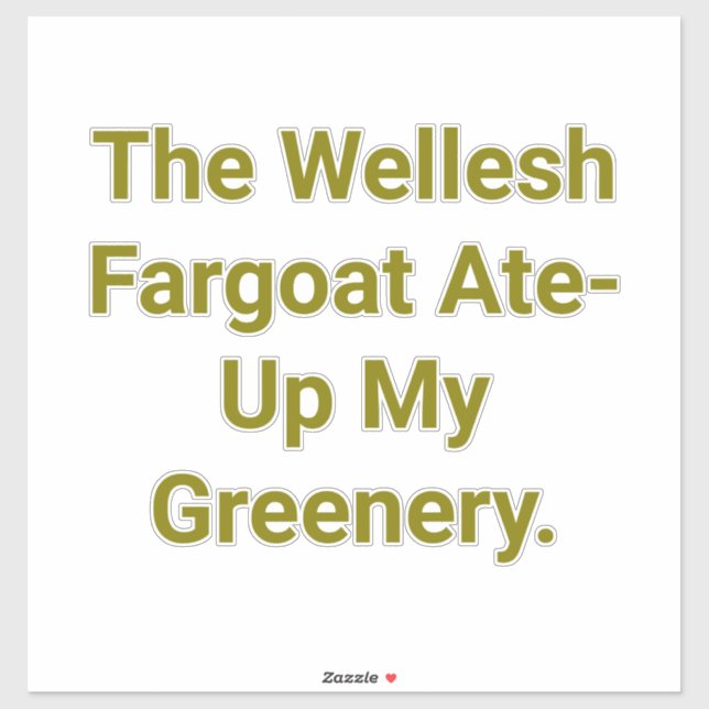 Sticker Faim Fargoat de Wellesh Hankamer Artjunkhaus Baaah (Feuille)