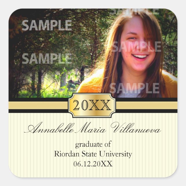 Sticker Faire-part de graduation de la bande de bo (Devant)