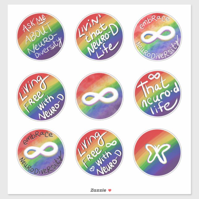 Sticker Faire place à la neurodiversité (Feuille)