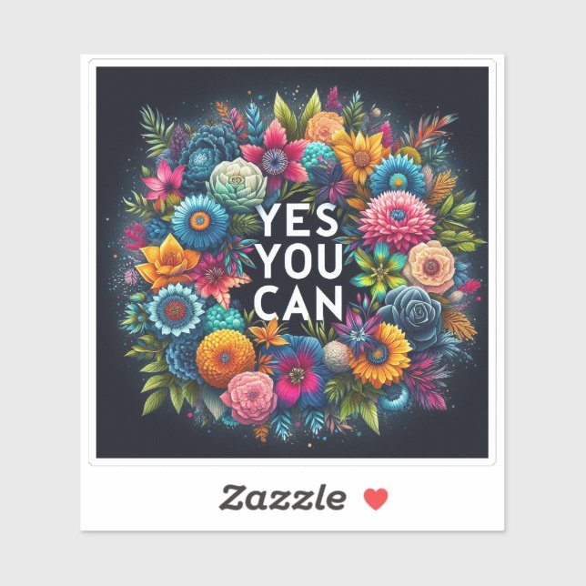 Sticker Faire place à la positivité au milieu d'une beauté (Feuille)