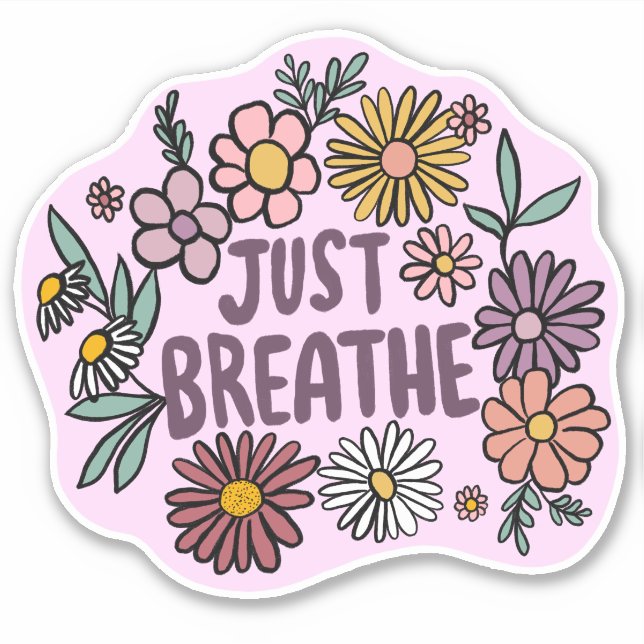 Sticker FAIRE VITE BRISER Floral mignon Purple Daisy Main  (Devant)