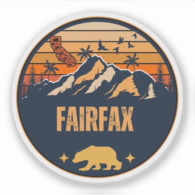 Sticker Fairfax, Californie (Devant)