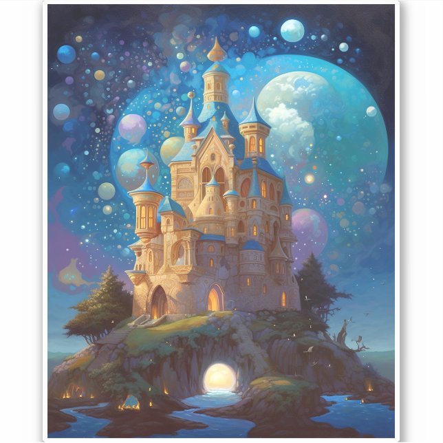 Sticker Fairy Tale Castle Imaginaire Art (Devant)