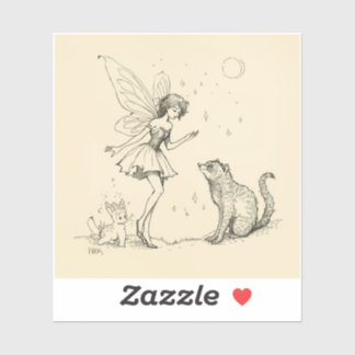 Sticker Fairy Tale–Themed Black and White Painting Images 