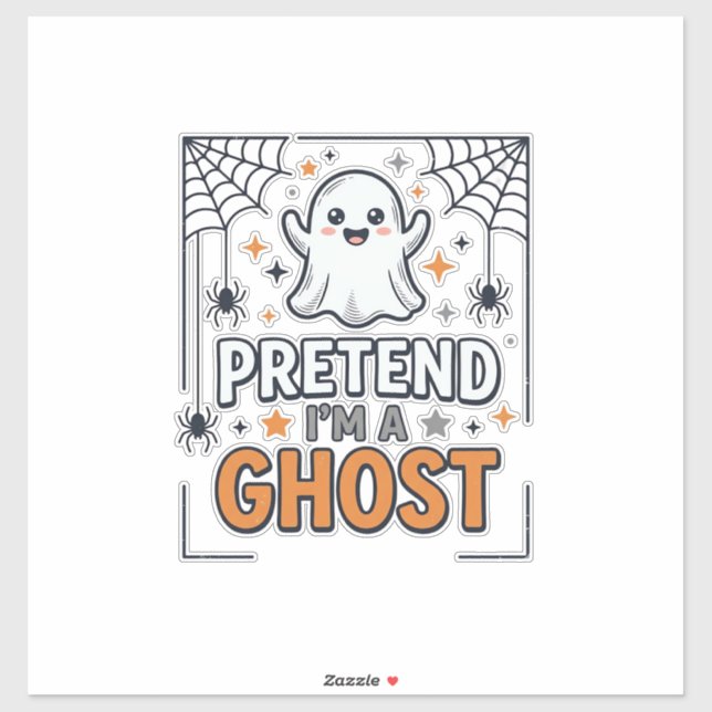 Sticker Faisons comme si j'étais un Fantôme Mignon Hallowe (Feuille)