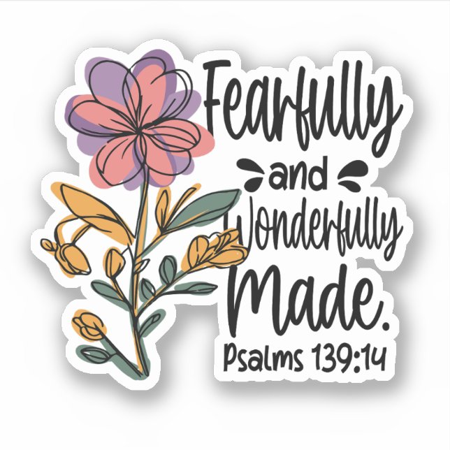Sticker Fait avec Crainte et Merveille Floral  (Devant)