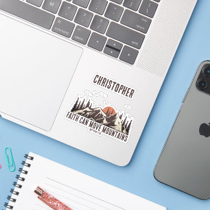 Sticker Faith Can Move Mountains Christian Gift Camping