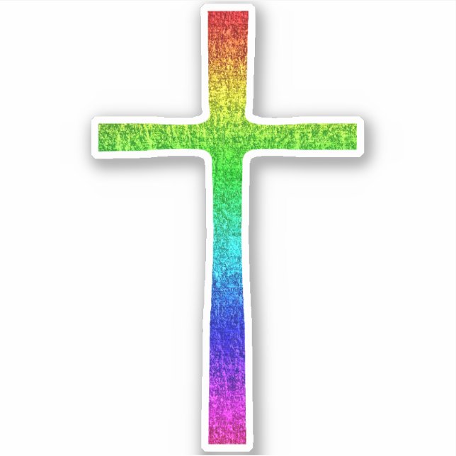 Sticker Faith Cross Rainbow (Devant)