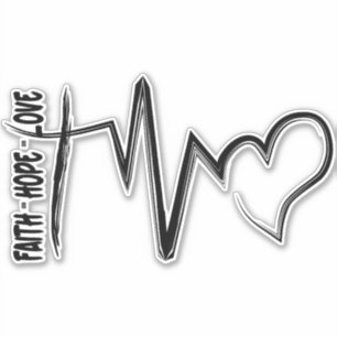 Sticker Faith Hope Love Christian