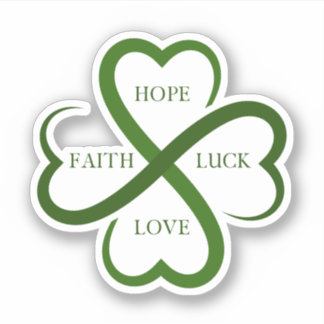 Sticker Faith, Hope, Luck, Love     