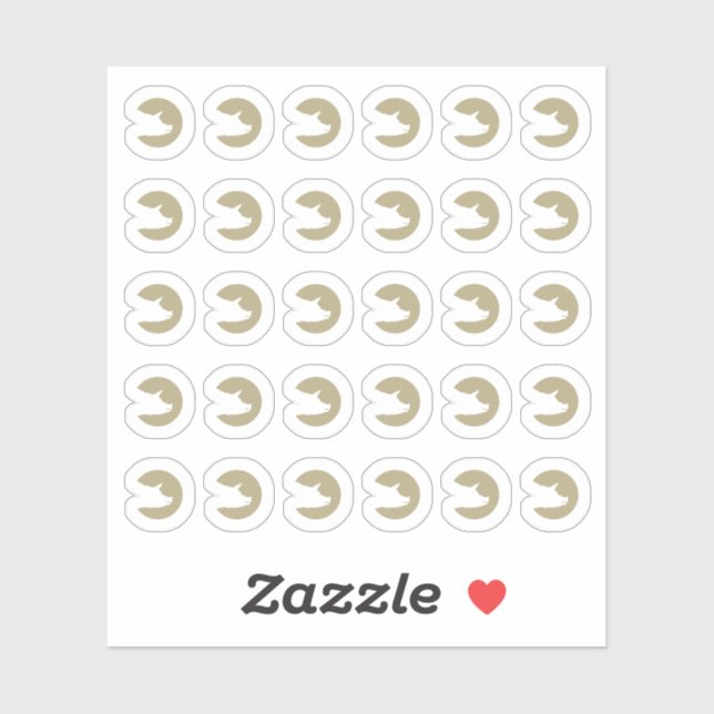 Sticker Fake Golden Pork Wedding Guests Meal Choice (Feuille)