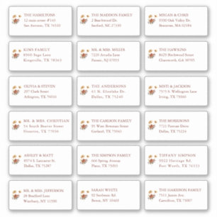 Sticker Fall Floral Mariage Guest Nom du bénéficiaire Adre
