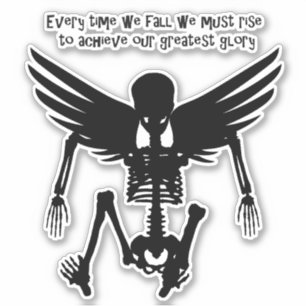 Sticker Fallen Angel Skeleton silhouette Citations de l'ar