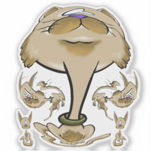 Sticker Famille Big Head Cat