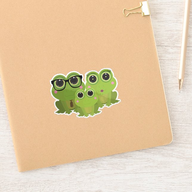Sticker Famille de Grenouille Mignonne (Carnet)
