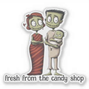 Sticker Famille de mignons monstres