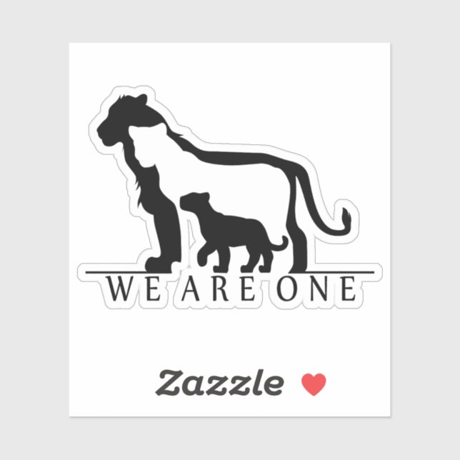 Sticker Famille Lion (Feuille)