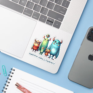 Sticker Famille Monster - Happy Halloween !