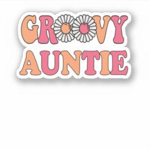 Sticker Famille Retro Super Tante Correspondante