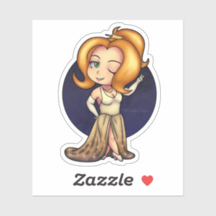 Sticker Fancy Chibi Girl