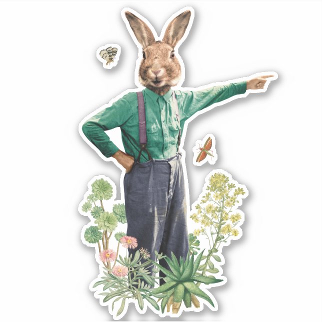 STICKER FANCY RABBIT AGRICULTEUR (Devant)