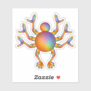 Sticker Fantaisie Weirdcore Crabe Peinture Numérique