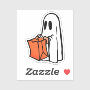 Sticker Fantôme avec sac à coller ou traitement de l'Hallo