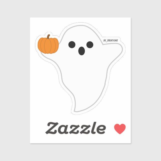Sticker Fantôme Citrouille  (Feuille)