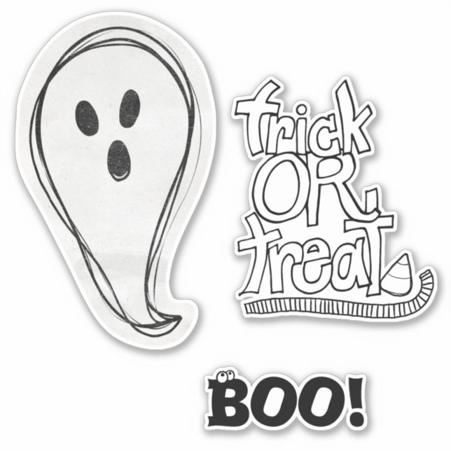 Sticker Fantôme de Halloween Boo (Devant)