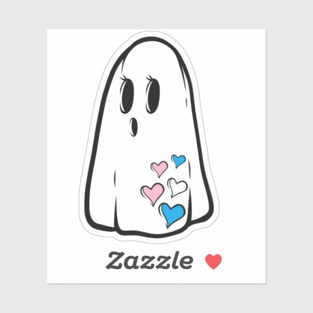 Sticker Fantôme de la fierté trans (Feuille)