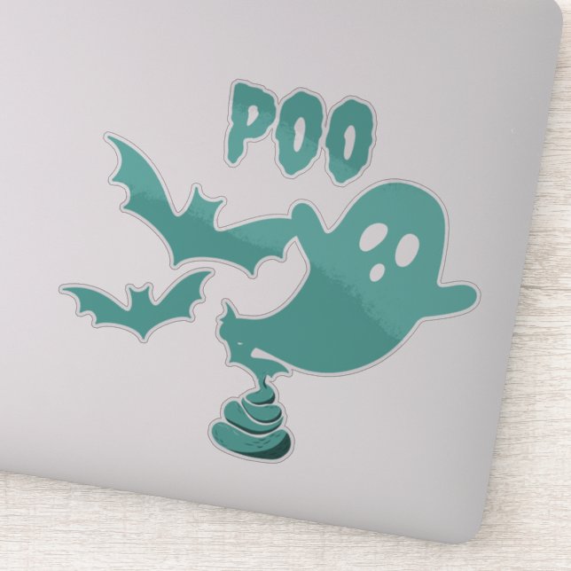 Sticker Fantôme Halloween Poo (Détail)