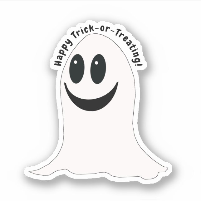 Sticker Fantôme Halloween Trick-or-Treat (Devant)