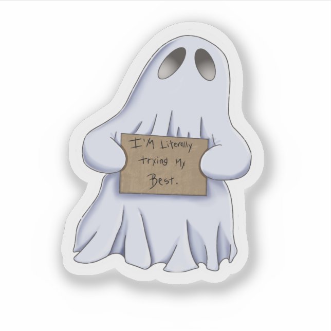 Sticker Fantôme triste drôle (Devant)
