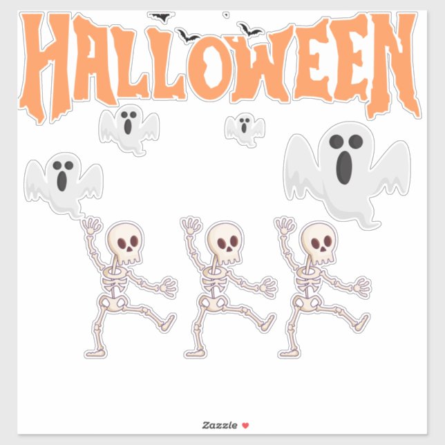 Sticker Fantômes d'Halloween et sketchs de danse (Feuille)