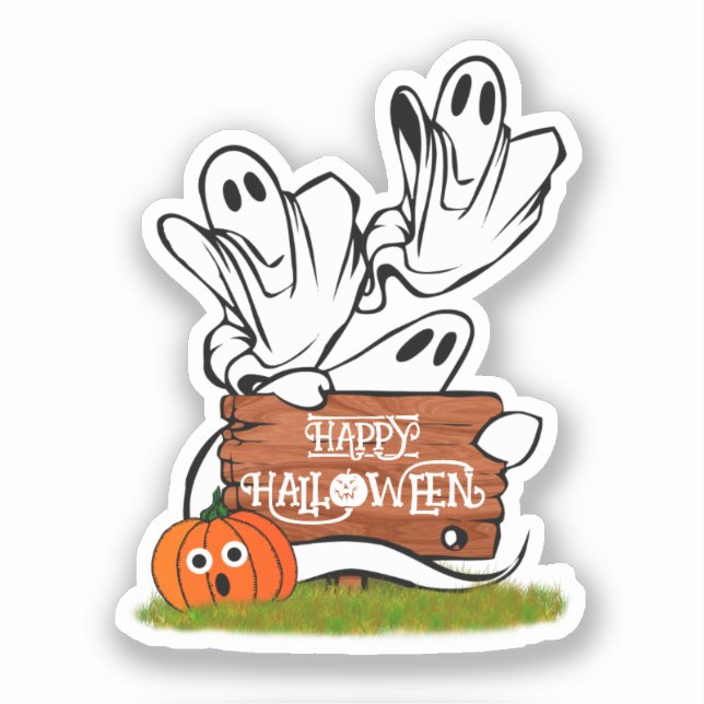 Sticker Fantômes et amis Halloween (Recto)