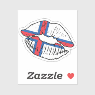 Sticker Faroe Islands Faroes Lipstick Lover Drapeau