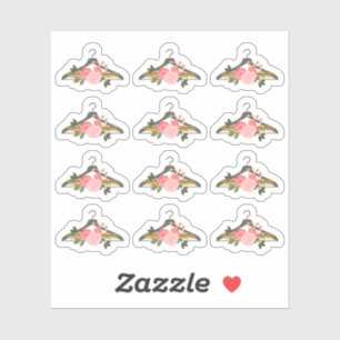 Sticker Fashion Rose Floral Vêtements cintre