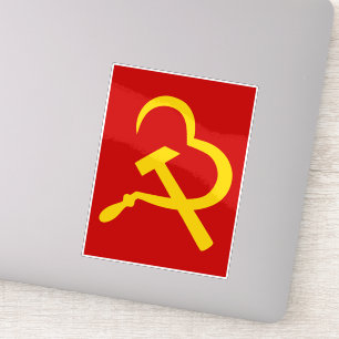 Sticker Faucille Et Marteau, Cœur, Amour, Communisme